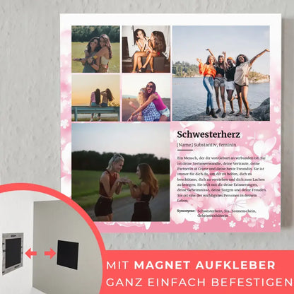 Definition Schwesterherz Fotoboard Personalisiert für 6 Fotos