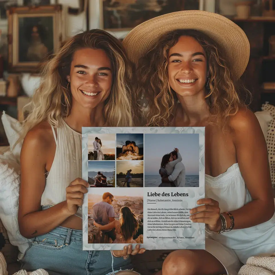 Definition Liebe des Lebens Magnetisches Fotoboard für 6 Fotos