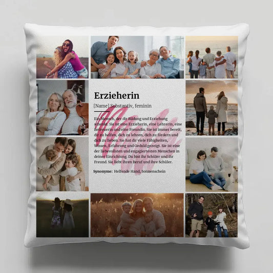Erzieherin Definition Fotokissen Geschenk für 10 Fotos Personalisiert 1
