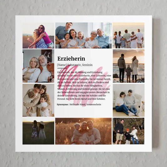 Erzieherin Definition Personalisiertes Fotoboard für 10 Fotos