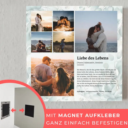 Definition Liebe des Lebens Magnetisches Fotoboard für 6 Fotos