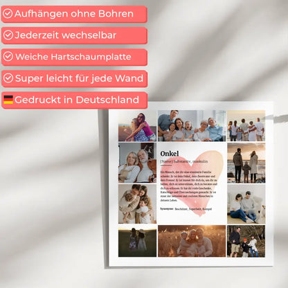 Definition Onkel Fotoboard Personalisiert für 6 Fotos