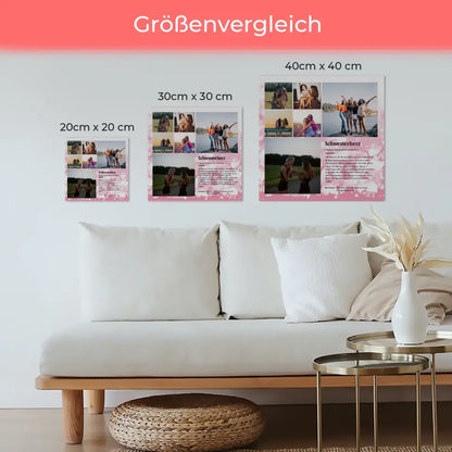 Definition Schwesterherz Fotoboard Personalisiert für 6 Fotos