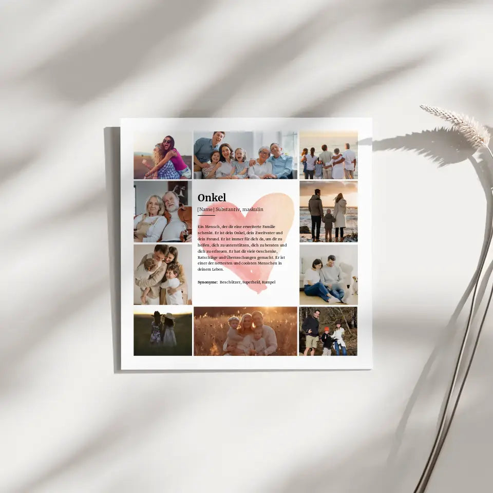 Definition Onkel Fotoboard Personalisiert für 6 Fotos