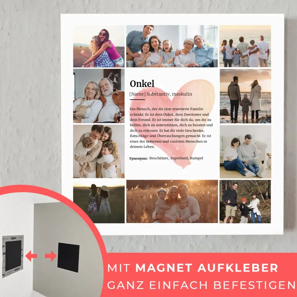 Definition Onkel Fotoboard Personalisiert für 6 Fotos