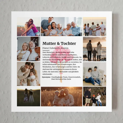 Mutter & Tochter Definition Magnet Fotoboard für 10 Fotos