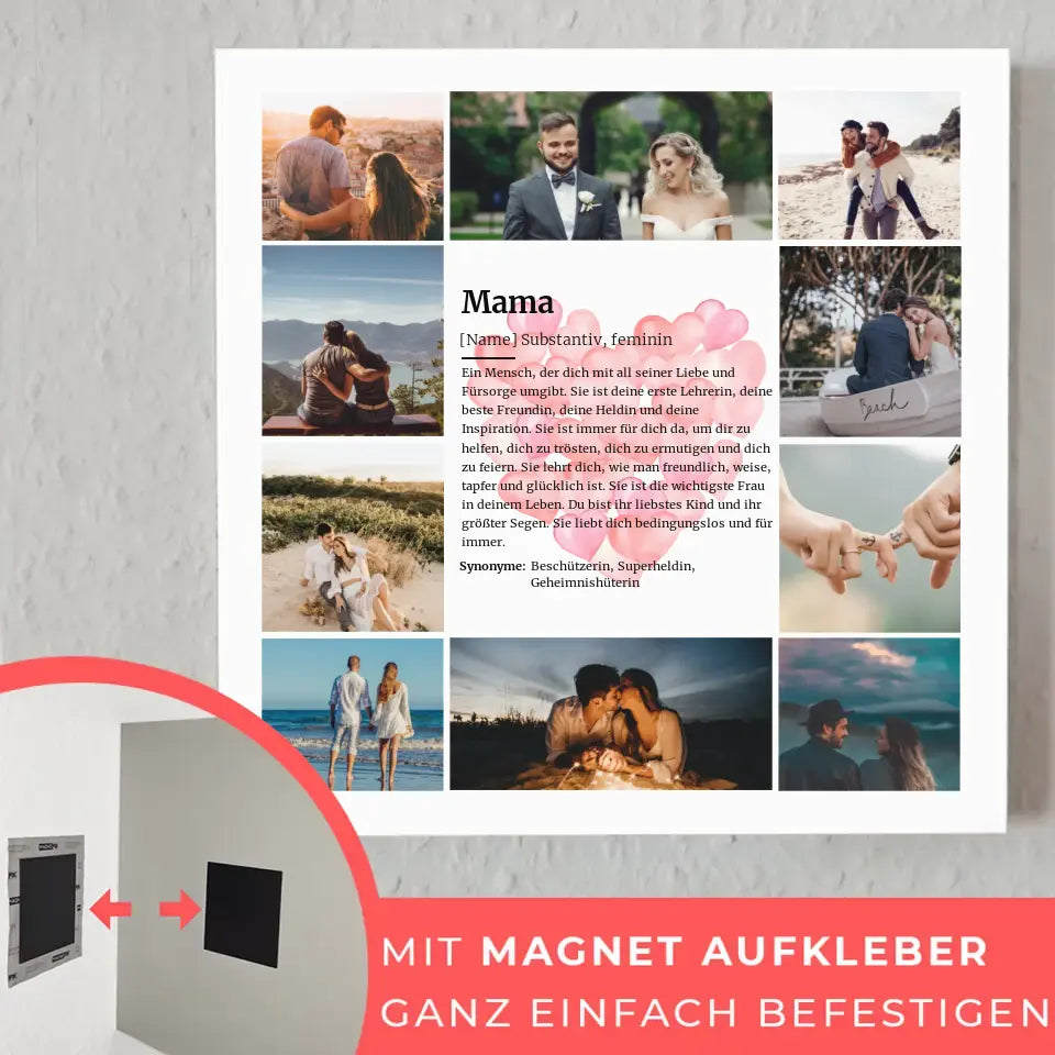 Mama Definition Magnet Fotoboard für 10 Fotos Muttertag