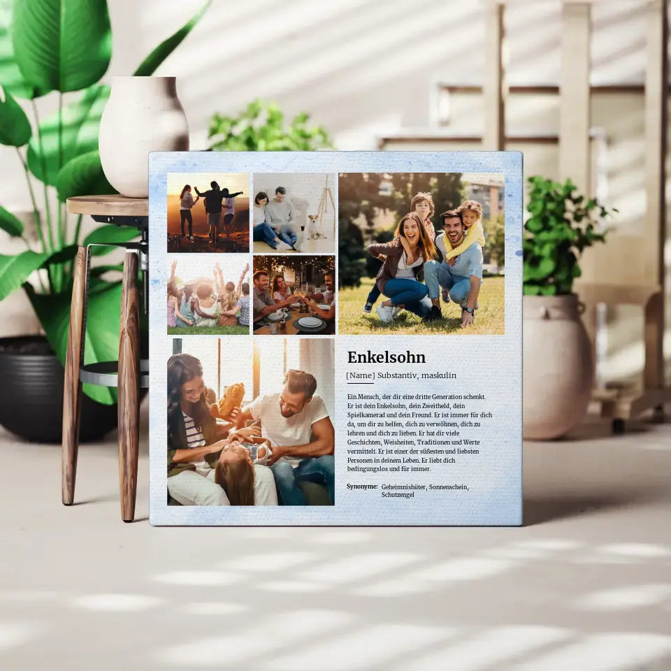Foto Leinwand personalisiert Enkelsohn Definition mit 6 Fotos