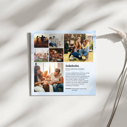 Foto Leinwand personalisiert Enkelsohn Definition mit 6 Fotos