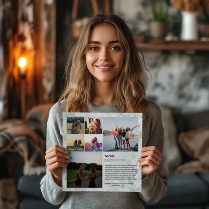 Definition Nichte Magnet Fotoboard mit 6 Fotos Personalisiert