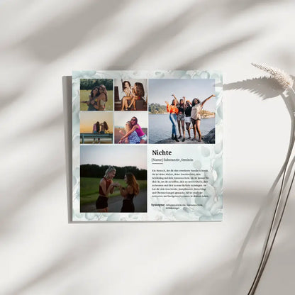 Definition Nichte Magnet Fotoboard mit 6 Fotos Personalisiert
