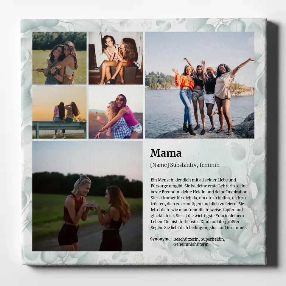 Leinwand Bild Personalisiert Mama Definition mit 6 Fotos