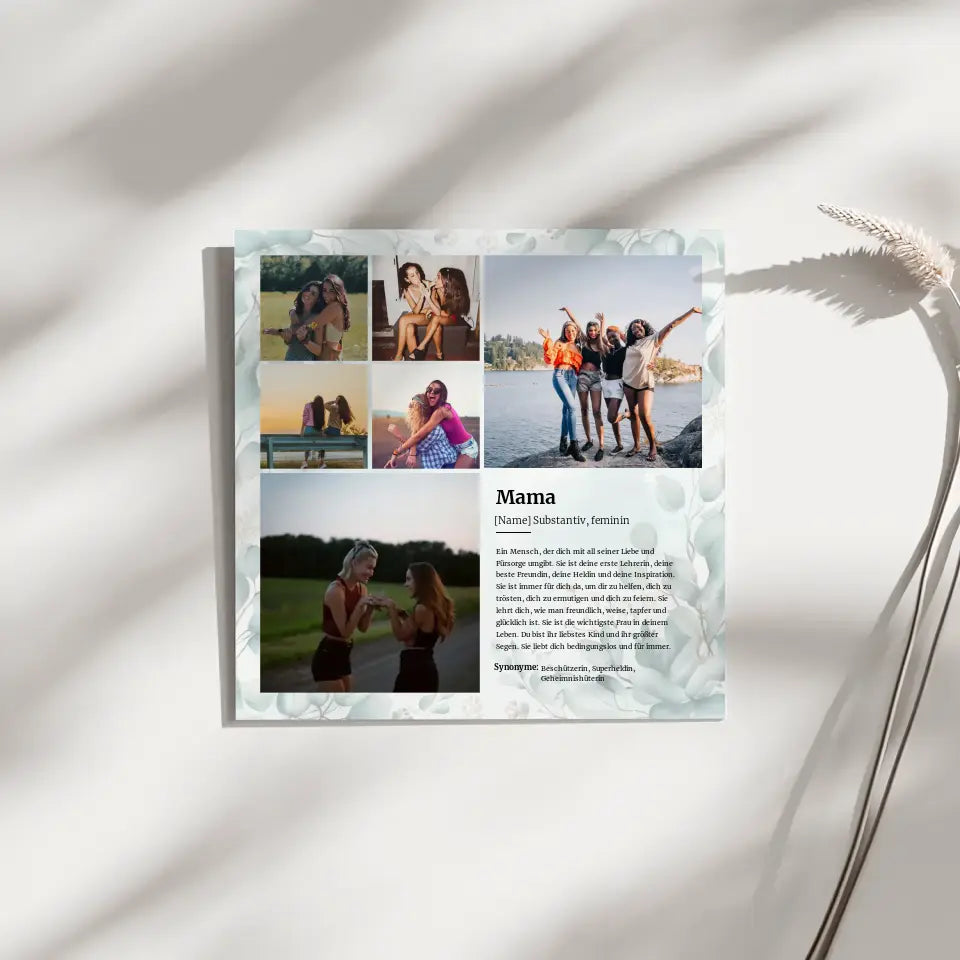 Definition Mama Magnet Fotoboard mit 6 Fotos Personalisiert