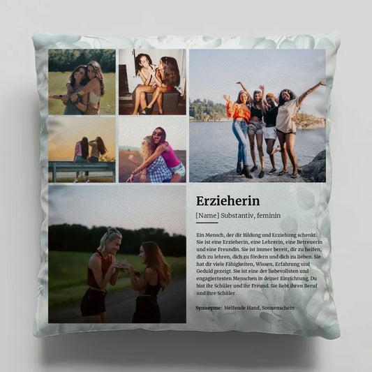 Personalisiertes Kissen mit Fotos Erzieherin Definition mit 6 Fotos 1