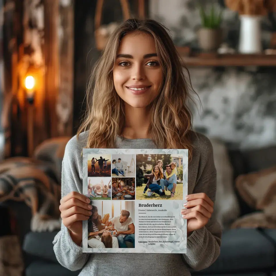 Definition Bruderherz Magnetisches Wandbild mit 6 Fotos