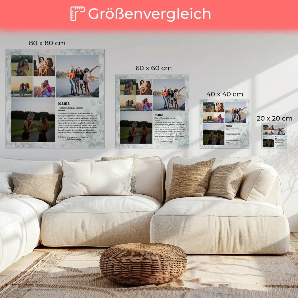 Leinwand Bild Personalisiert Mama Definition mit 6 Fotos