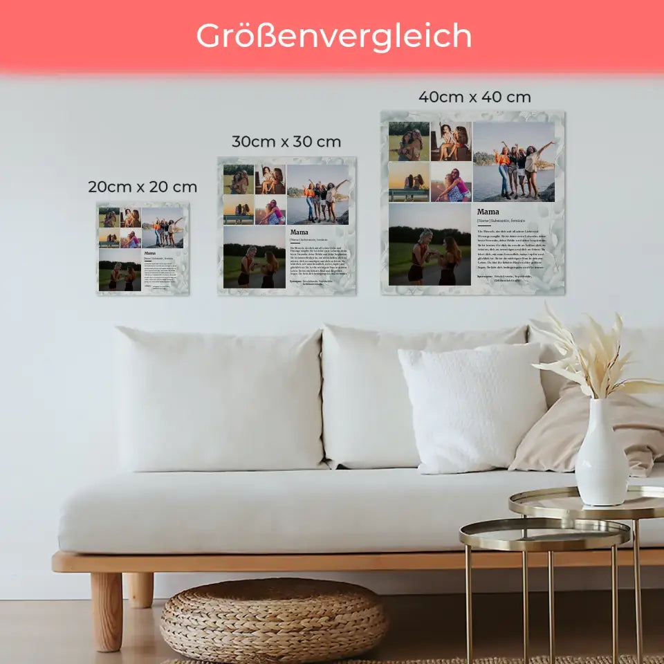 Definition Mama Magnet Fotoboard mit 6 Fotos Personalisiert