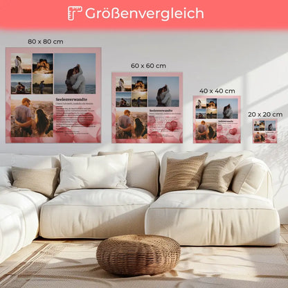 Personalisiertes Leinwand Bild Seelenverwandte Definition für 6 Fotos