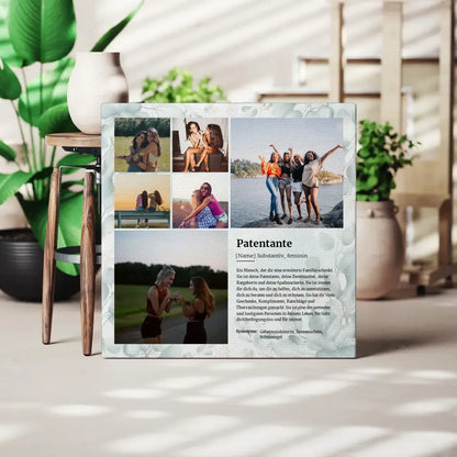 Fotocollage Leinwand personalisiert Patentante Definition für 6 Fotos Herzliches Geschenk