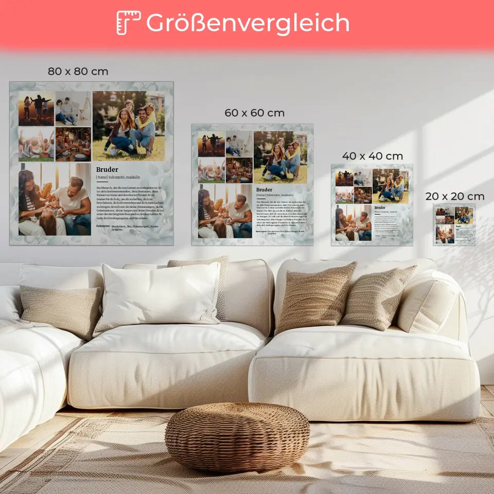 Fotoleinwand Bruder Definition für 6 Fotos Personalisierbar