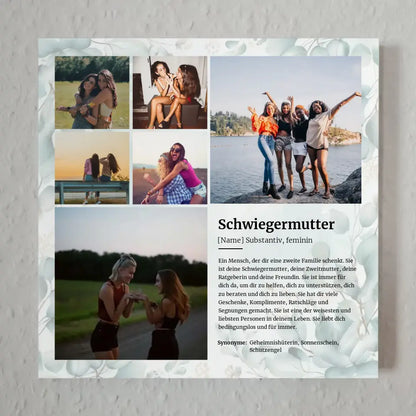 Definition Schwiegermutter Magnetisches Fotoboard für 6 Fotos