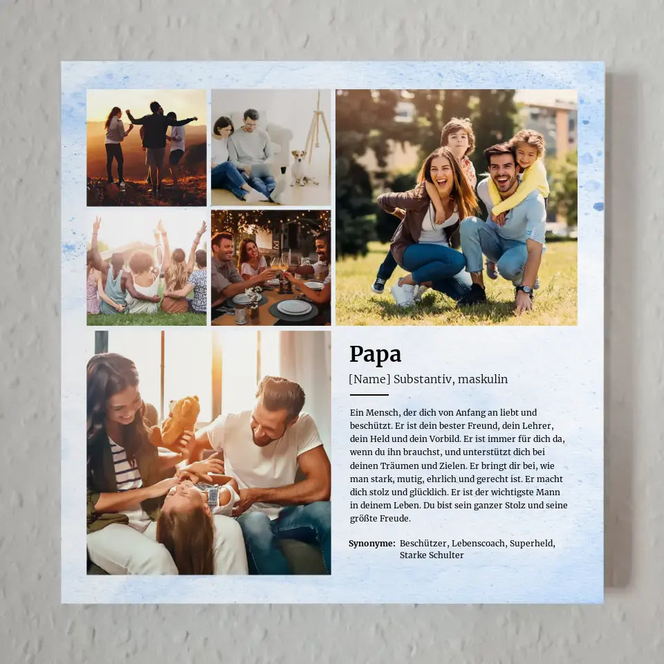 Definition Papa Fotoboard magnetisch für 6 Fotos Personalisiert