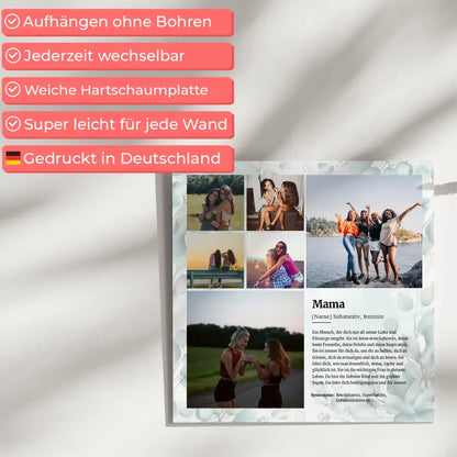 Definition Mama Magnet Fotoboard mit 6 Fotos Personalisiert