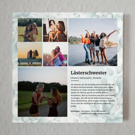 Definition Lästerschwester Magnet Fotoboard mit 6 Fotos