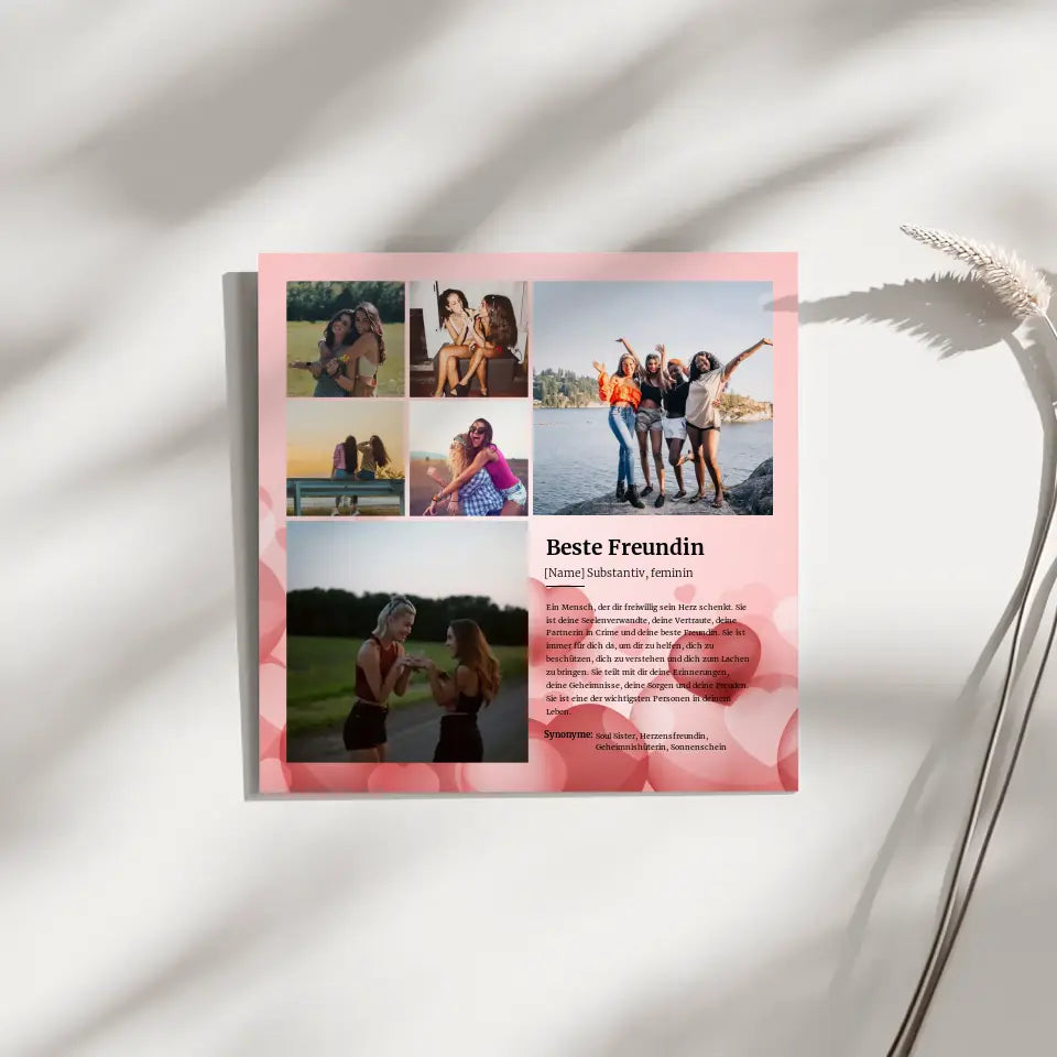 Definition Beste Freundin Magnetisches Fotoboard für 6 Fotos