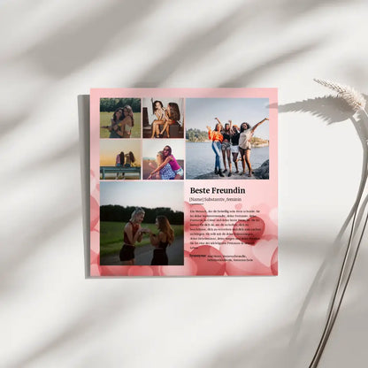 Definition Beste Freundin Magnetisches Fotoboard für 6 Fotos