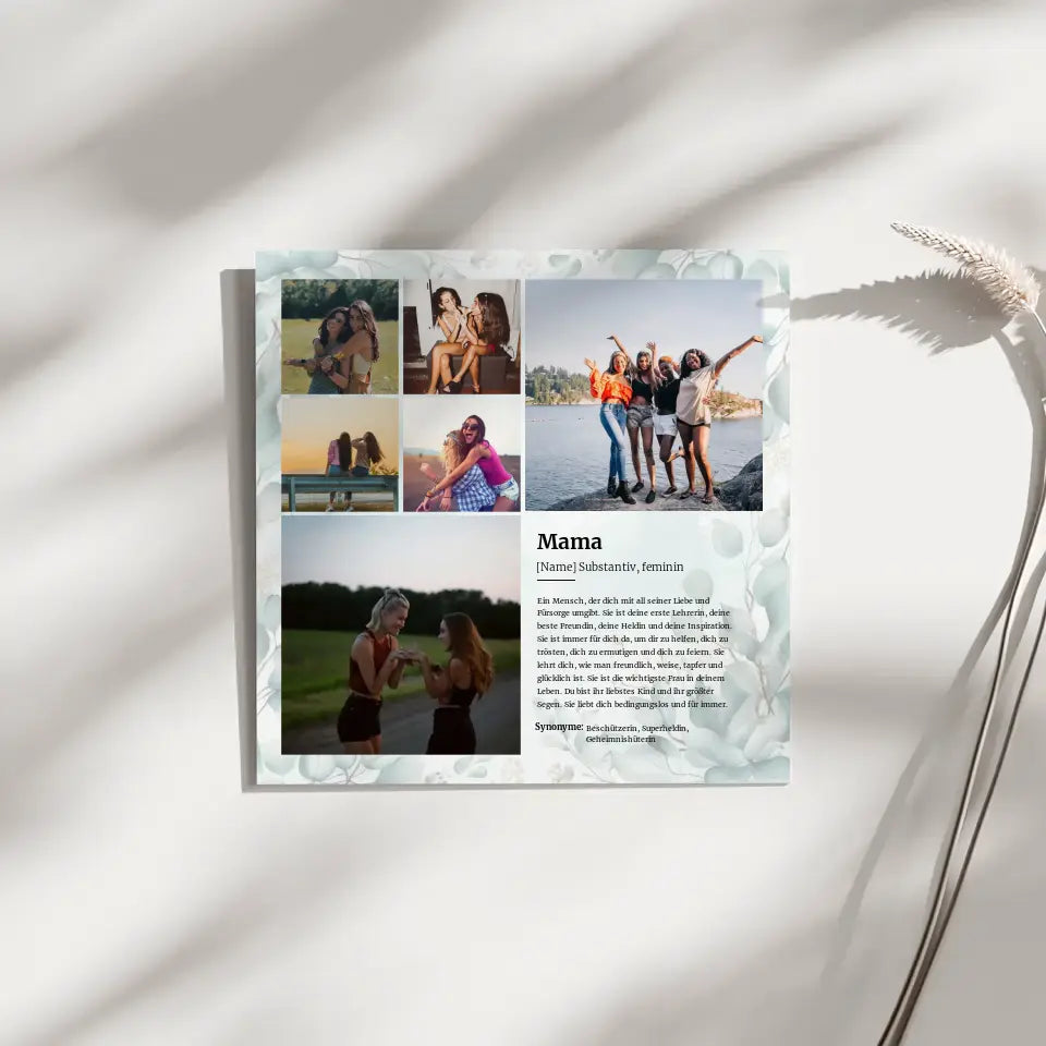 Definition Mama Magnet Fotoboard mit 6 Fotos Personalisiert