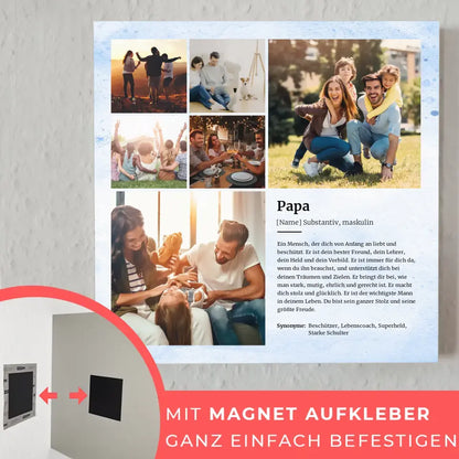 Definition Papa Fotoboard magnetisch für 6 Fotos Personalisiert