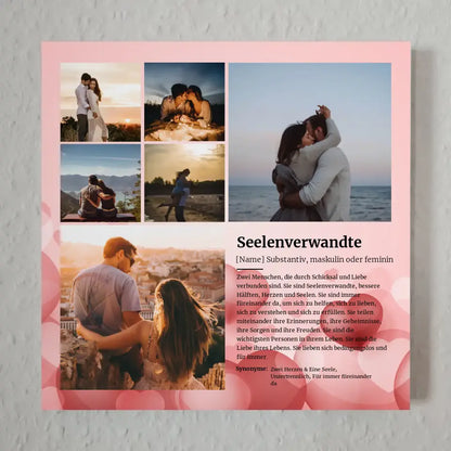 Definition Seelenverwandte Fotoboard magnetisch für 6 Fotos