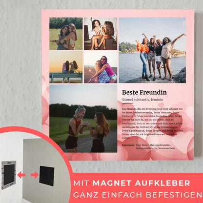 Definition Beste Freundin Magnetisches Fotoboard für 6 Fotos