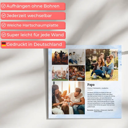 Definition Papa Fotoboard magnetisch für 6 Fotos Personalisiert