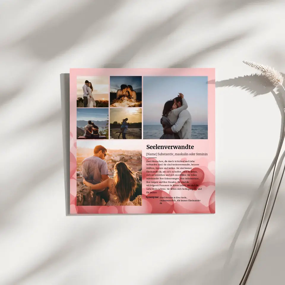 Definition Seelenverwandte Fotoboard magnetisch für 6 Fotos