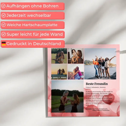 Definition Beste Freundin Magnetisches Fotoboard für 6 Fotos