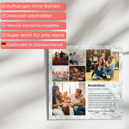 Definition Bruderherz Magnetisches Wandbild mit 6 Fotos