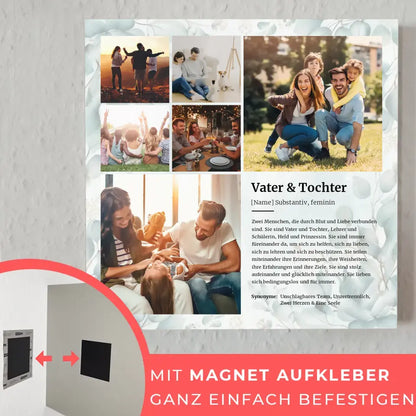 Definition Vater & Tochter Magnet Fotoboard mit 6 Fotos