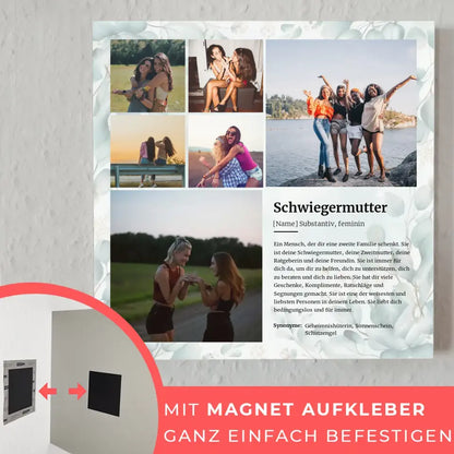 Definition Schwiegermutter Magnetisches Fotoboard für 6 Fotos