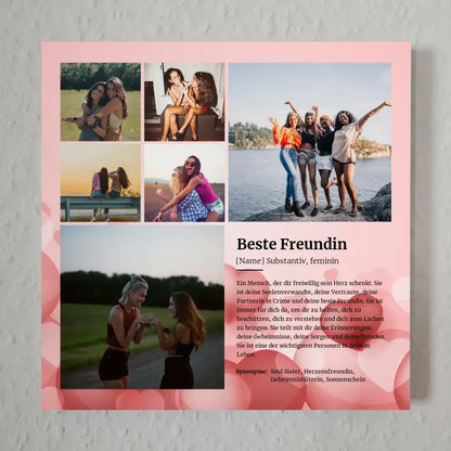 Definition Beste Freundin Magnetisches Fotoboard für 6 Fotos