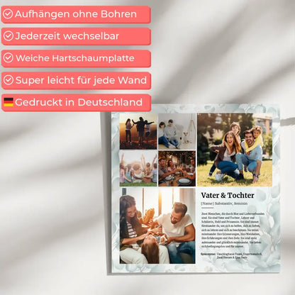 Definition Vater & Tochter Magnet Fotoboard mit 6 Fotos