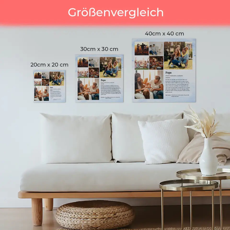 Definition Papa Fotoboard magnetisch für 6 Fotos Personalisiert