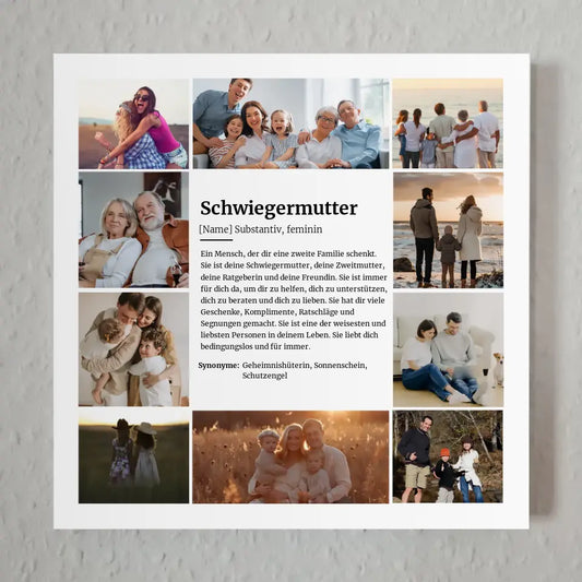 Magnetisches Wandbild Definition Schwiegermutter Personalisiert