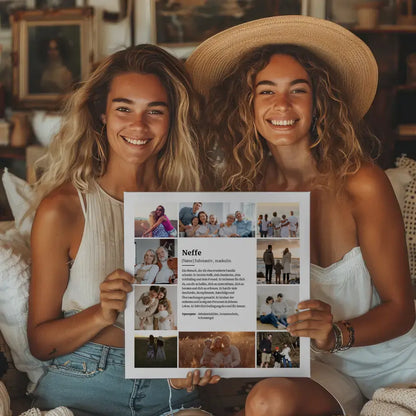 Fotocollage Leinwand personalisiert Definition Neffe für 10 Fotos Perfektes Geschenk
