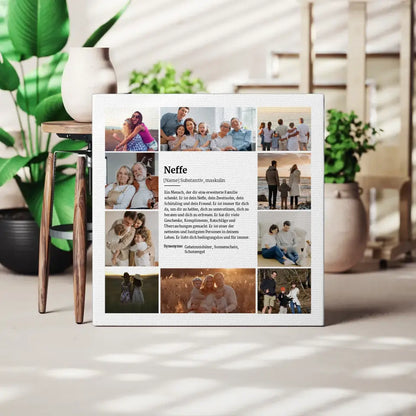 Fotocollage Leinwand personalisiert Definition Neffe für 10 Fotos Perfektes Geschenk