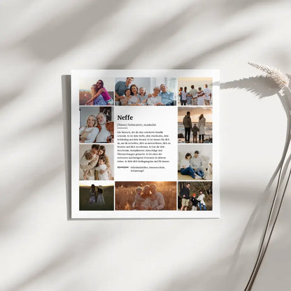 Fotocollage Leinwand personalisiert Definition Neffe für 10 Fotos Perfektes Geschenk