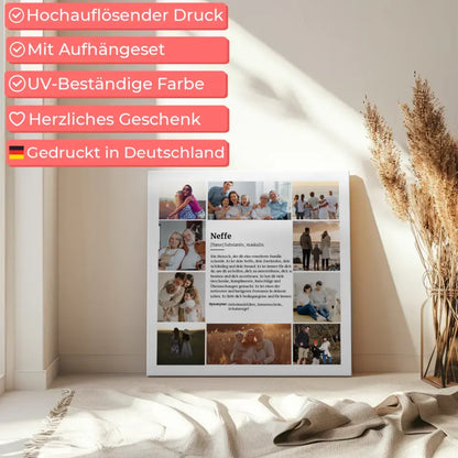 Fotocollage Leinwand personalisiert Definition Neffe für 10 Fotos Perfektes Geschenk