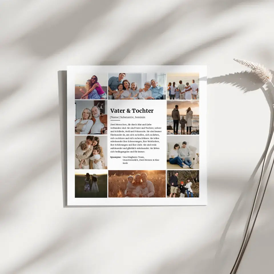 Fotoboard Fotocollage Definition Vater & Tochter für 10 Fotos
