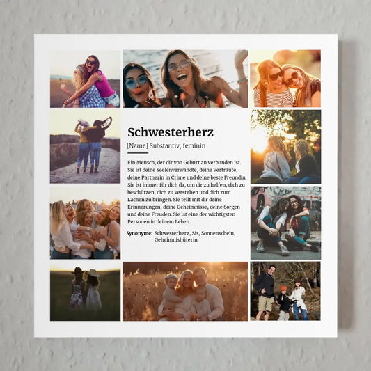 Fotoboard Fotocollage Definition Schwesterherz 10 Fotos Personalisiert